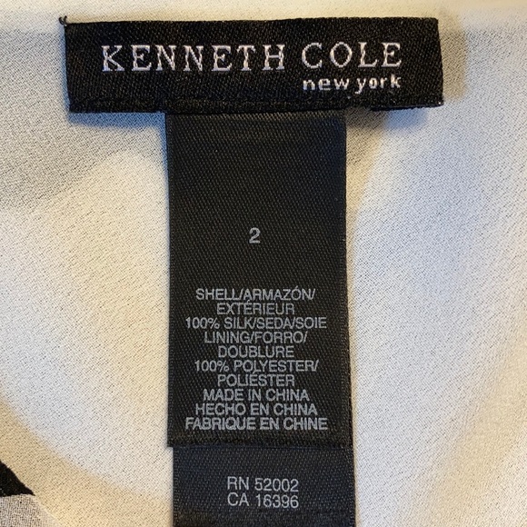 Kenneth Cole silk tank. Geometric print. Size 2 - Picture 3 of 4